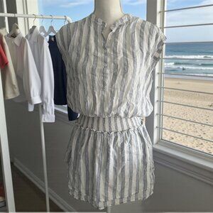 RAILS White Blue Striped Drop Waist Dress Size Medium